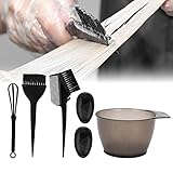 5 Teilige Haarfärbebürste, Haarfärbepinsel Haar Färbung Kit Färben Schüssel Pinsel For Besen Salon Rührschüssel[Schwarz]