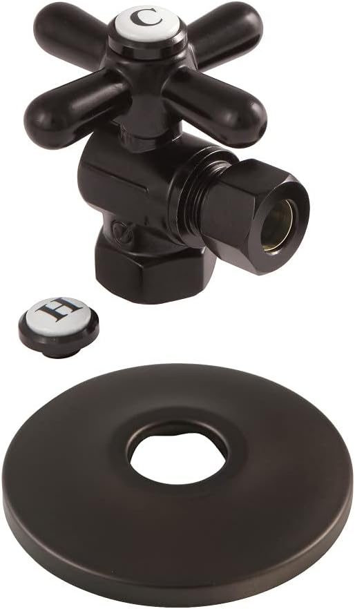 Kingston CC33101XK Quarter-Turn Angle Shut-Off Valve, Polished Chrome