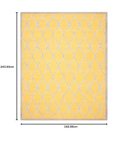Image of Hand Tufted Wool Carpets Anti Shedding Rug Modern Carpets for Living Room Size 6x8 Feet