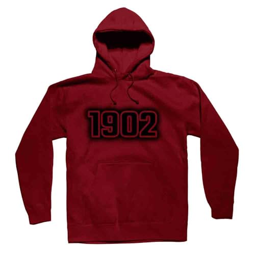 Hoodie premium 1902 bordeaux confectionné en molleton lourd et durable