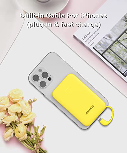Alongza 2 Packs Portable Phone Charge Built In Cable Small Size Power Banks 4500Mah Mini Usb C Battery Pack For Iphone 14,13,12,11,Xs,Xr,X, Pro Max #TOP2