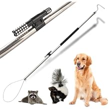 Dog Catcher Pole Animal Catch Pole Control Tool Trap Kit for Dogs, Pig, Fox, Hog and Other Wildlife Catching - 52inch with Flashlight