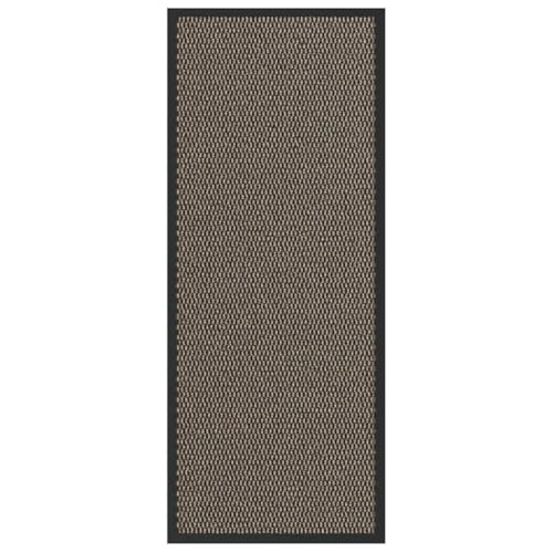 Fisinber Felpudo marrón 60 x 150 cm de polipropileno resistente con parte inferior de PVC antideslizante, alfombra de puerta resistente para entrada, pasillo y superficies exteriores cubiertas