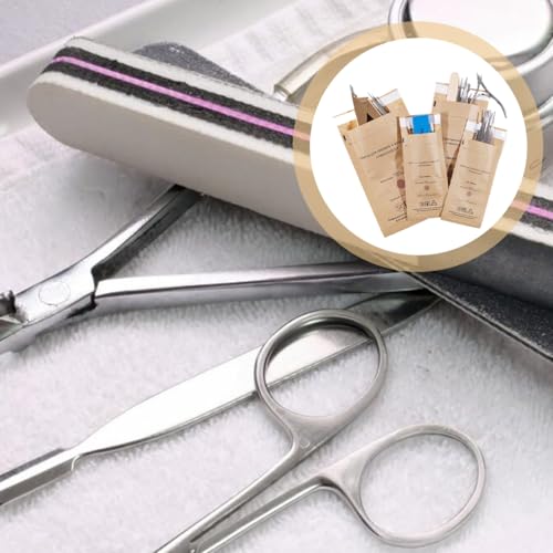 60 Stück Sterilisationsbeutel, Sterilisation Tasche, Einweg Nagelzubehör Einweg Zubehör für Nagel Sterilisatoren Desinfektionsmaschinen, für Kosmetika und Nagelwerkzeuge, 75 x 150 mm 100 x 200 mm