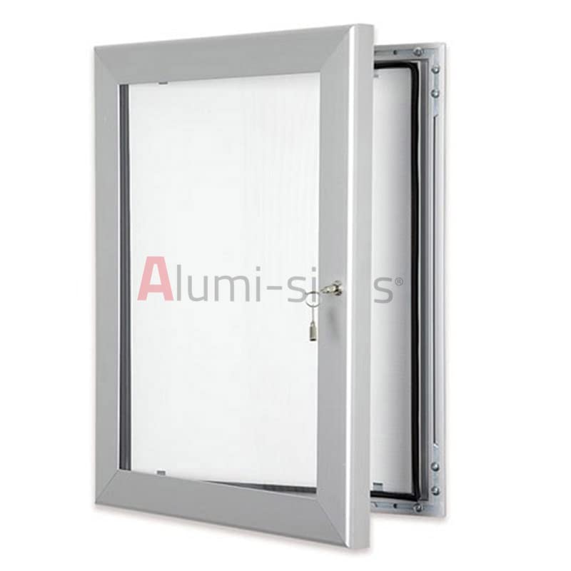 Alumi-signs 45mm Premium Lockable Poster Case (Silver, 30" x 40")
