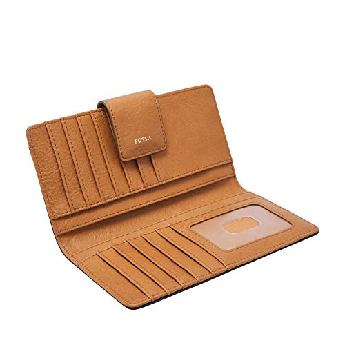 Fossil Women's Rachel Leather Satchel Handbag, Brown With Women's Logan Faux Leather Rfid Zip Around Clutch Wallet, Hearts #TOP1