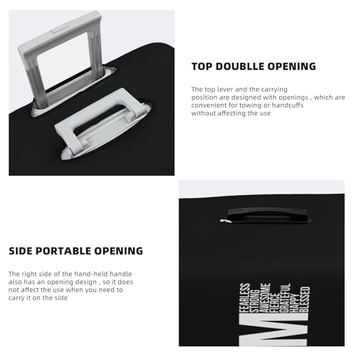 I AM Fearless, I AM Strong, I AM Blessed Travel Luggage Cover Suitcase Protector Fits 18-21 Inch Case(Black,S)4