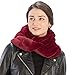Fashion 21 Women's Soft Faux Fur Infinity Scarf & Infinity Hood Scarf Head Scarf Wrap (2 Styles) (Hooded - Burgundy)