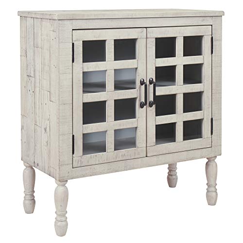 Signature Design By Ashley Falkgate Cottage Farmhouse Accent Cabinet, White #TOP18
