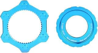 Kit de conversión de bloqueo central de cubo de bicicleta, aleación de aluminio CNC que se convierte en adaptador de bloqueo central de 6 discos para bicicletas de montaña, bicicletas de cross (azul)
