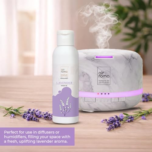 Image of AIR-ROMA Lavender Scented Aroma Diffuser Oil, Pure, Natural and Undiluted 100ml | Strong & Long-Lasting Aroma - Fragrance Oil for Home, Office, Candles