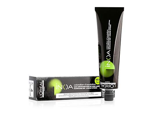 Boxiti set of Inoa ODS2 Hair Color 2 Oz 4/4n with wipe - Up to 3 Levels for Long Lasting Glossy Shine - Hydration & nourishment No-Ammonia Fragrance Free - suitable for all hair types Loreal.