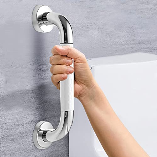 Barre d'appui de Douche, Barre d'Appui Antidérapant Poignée, Barre d'Appui en Acier Inox Murale, Poignée Baignoire de Sécurité de Douche our WC, Salle de Bain, Cuisine, Stairway ( 30 cm Blanc)