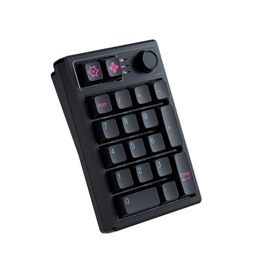 KEYCOOL K19 Wireless Numeric Keyboard, Mechanical Number Keypad Hot-swappable Bluetooth Numpad 5.0/2.4GHz, RGB Multi-Function Knob Numerical Keyboard for Laptop Mac Win iOS Android