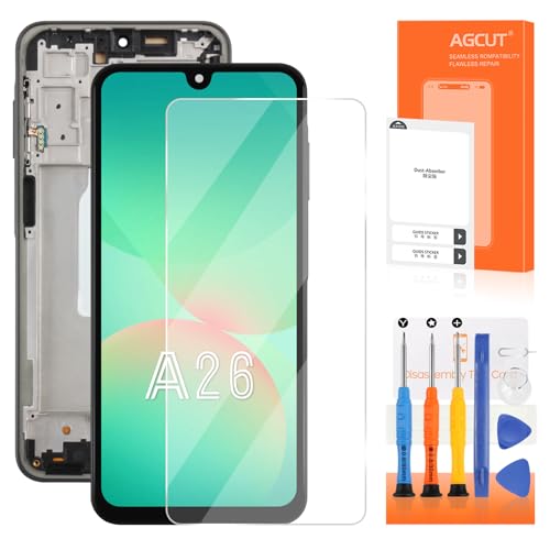 Écran LCD pour Samsung A26 5G avec châssis noir bloc complet de remplacement SM-A266B