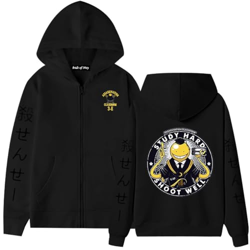 Unisex Assassination Classroom Hoodie Anime Cosplay Sweatshirt Jacket Sweater Coat Pullover Tops