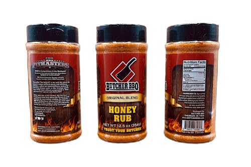 Miniatura 2 de Butcher BBQ Honey Rub  12.5 oz (354 g)  Fórmula ganadora del campeonato mundial  Frote de pavo para fumar  Sabe como cocinar sobre llama abierta