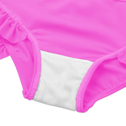 Image of XFGIRLS Girls 2-Piece Swimsuit Long Sleeve Rash Guard Set Toddler 6M-8Y | UPF 50+ blocks 98% UV, Quick-dry, Easy on /off, Bright colors stand out, Machine wash, Breathable, Beach, swim, water park
