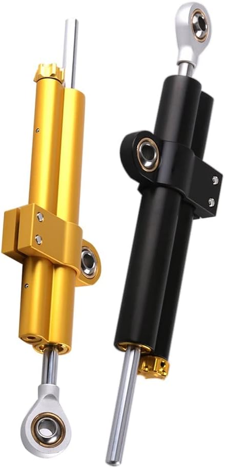 CNC Aluminum Motorcycle Steering Dampers Stabilizer Linear Reversed Safety Control for for Kawasaki Mounting Kit(Black)