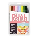 Tombow 56255 Dual Brush Pen Art Markers, Fairies, 10-Pack, Water-Based Ink, for Hand Lettering, Watercolor, Fine Art, Illustrations