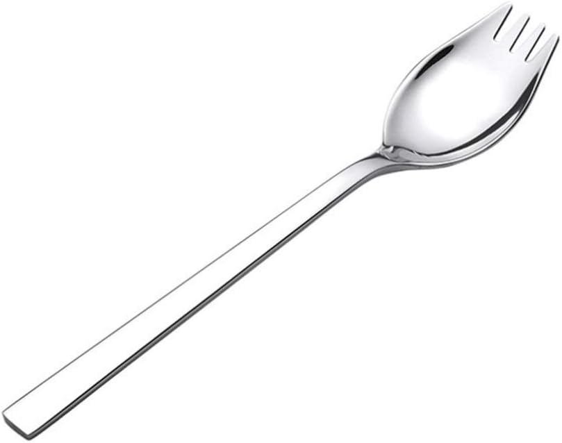 Cabilock 6pcs Stainless Steel Handle Salad Spoons and Sporks Heavy Duty Cutlery for Everyday Use for Serving Salad Desserts and More