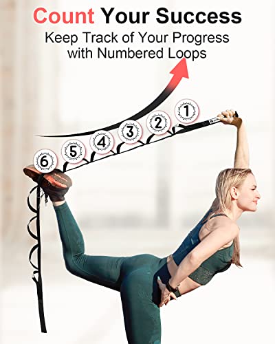 Tumaz Wobble Cushion With 10 Loops Stretching Strap Set - Home Workout Stretch Strap For Physical Therapy - Wiggle Seat To Improve Sitting Posture & Stay Focused For Sensory Kids & Core Strength #TOP1