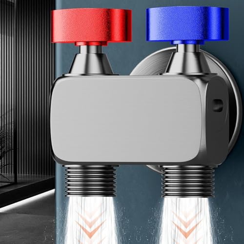 Robinet d'angle double commande 1 entrée 2 sorties en laiton chromé pour douche - 8