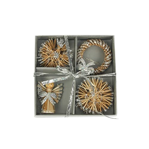 Couronne de petit ange en paille argentée idée cadeau Noël