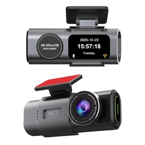 Image of A309 4K Dash Camera, Dual Lens Front and Rear Car DVR with WiFi, Night Vision, G-Sensor, APP Control, Mini Black Box