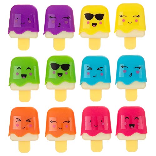 Expressions Girl Mini Popsicle Kids Lip Gloss Set, 12-Piece Mini Novelty Lipgloss For Teen Girls And Kids Fruity Flavors, Non Toxic, Kid Friendly, Party Gift, Best Friend #TOP2