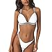 Produktbild Morran Damen Bikini Set Böhmische Bikini Tankini High Waist Bademode Badeanzug Damen Blumenmuster Swimsuit Retro Vintage Swimwear Bauchweg (Weiß,L)