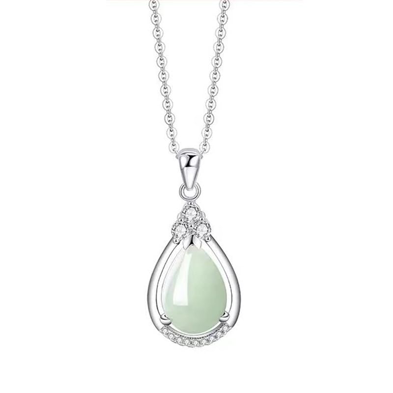 Bénédiction en jade véritable et collier en larme en or un bijou porteur de sens