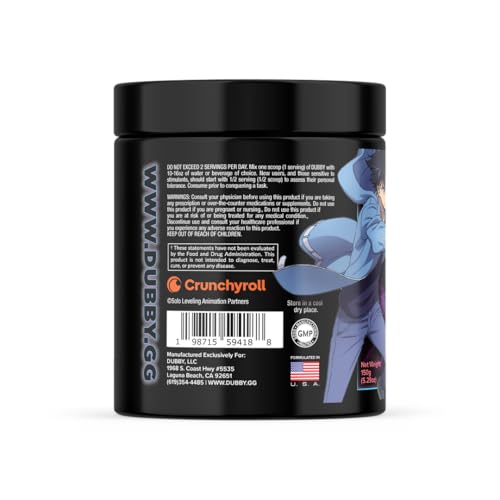 Image of Dubby Solo Leveling Anime Official License Energy Drink Powder- Sugar Free Energy Drinks, Jitter-Free Energy Blue Razz Purple Grape Flavor, 30 Serving, 5.29 Ounces (Shadow Monarch Surge)