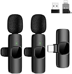 Tearstone Wireless Lavalier Microphone for Android/iPhone/Computer/Laptop, Professional Mini Mics for Video Recording Interview Conference Podcast Vlog YouTube TikTok (Black)
