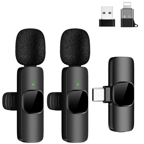 Tearstone - Tearstone Wireless Lavalier Microphone for Android/iPhone/Computer/Laptop, Professional Mini Mics for Video Recording Interview Conference Podcast Vlog YouTube TikTok(2 Pack) - -50%