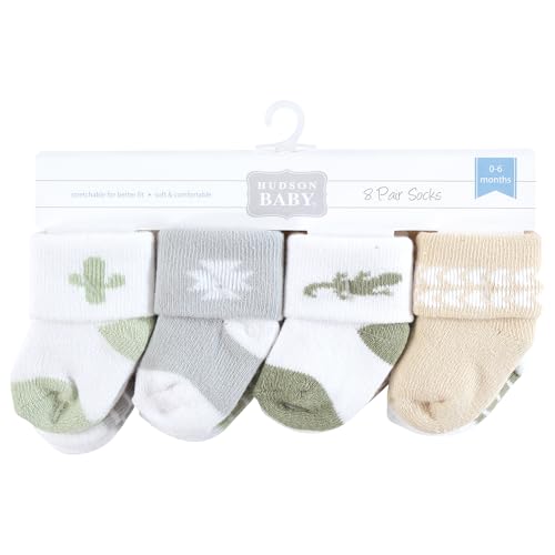 Image of Hudson Baby Baby 8-pack Cotton Rich Newborn and Terry Socks
