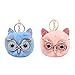 Produktbild Owl Schlüsselring Fluffy Eule Keychain Kreative Haar Anhänger Schlüsselanhänger Handtasche Dekor Pompom Kugel 2st
