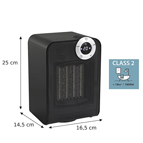 Equation Mini keramische ventilatorkachel, zwart, 1800 W - Afbeelding 3