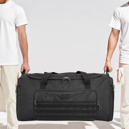 125L Extra Large Gym Duffle Bag for Men Women with Shoes Compartment Heavy Duty Tactical Sports Duffel Bag Big Football Baseball Basketball Soccer Hockey Team Equipment Bag, Black3