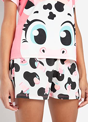 Pijama Manga Curta Feminino Viscolycra Vaca - Puket