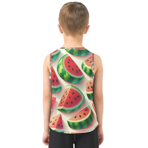susiyo Summer Watermelon Fruits Boys Sleeveless Tank Top Girls Athletic T Shirts3