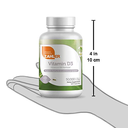 Zahler Vitamin D3 50,000 Iu, Advanced Weekly Vitamin D Supplement Supporting Bones Muscle Teeth And Immune System, Certifed Kosher, 120 Capsules #TOP3