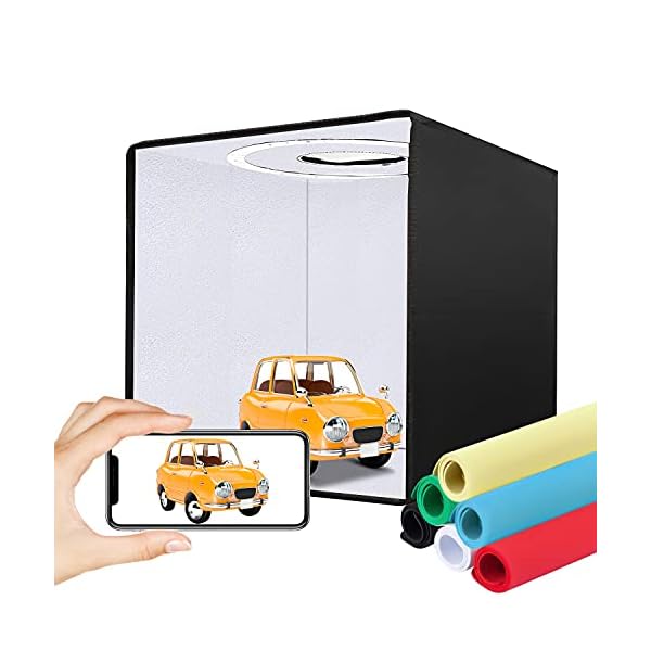 VORRINC Fotostudio 40x40x40cm 168 LED Dimmbare Tragbare Faltbare Lichtzelt,Fotobox zum Fotografieren enthalten 3…