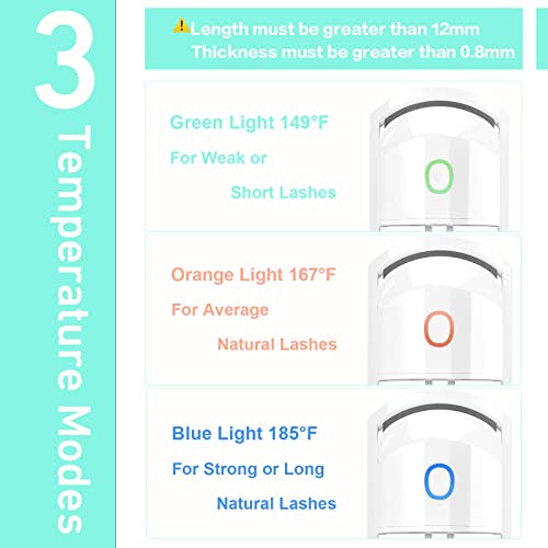 Huakarad Heated Eyelash Curler, Electric Eyelash Curlers, Usb Rechargeable Eye Lash Curler With Comb, 3 Heating Modes Quick Natural Curling Eye Lashes For Long Lasting 1.0 Ounce #TOP1