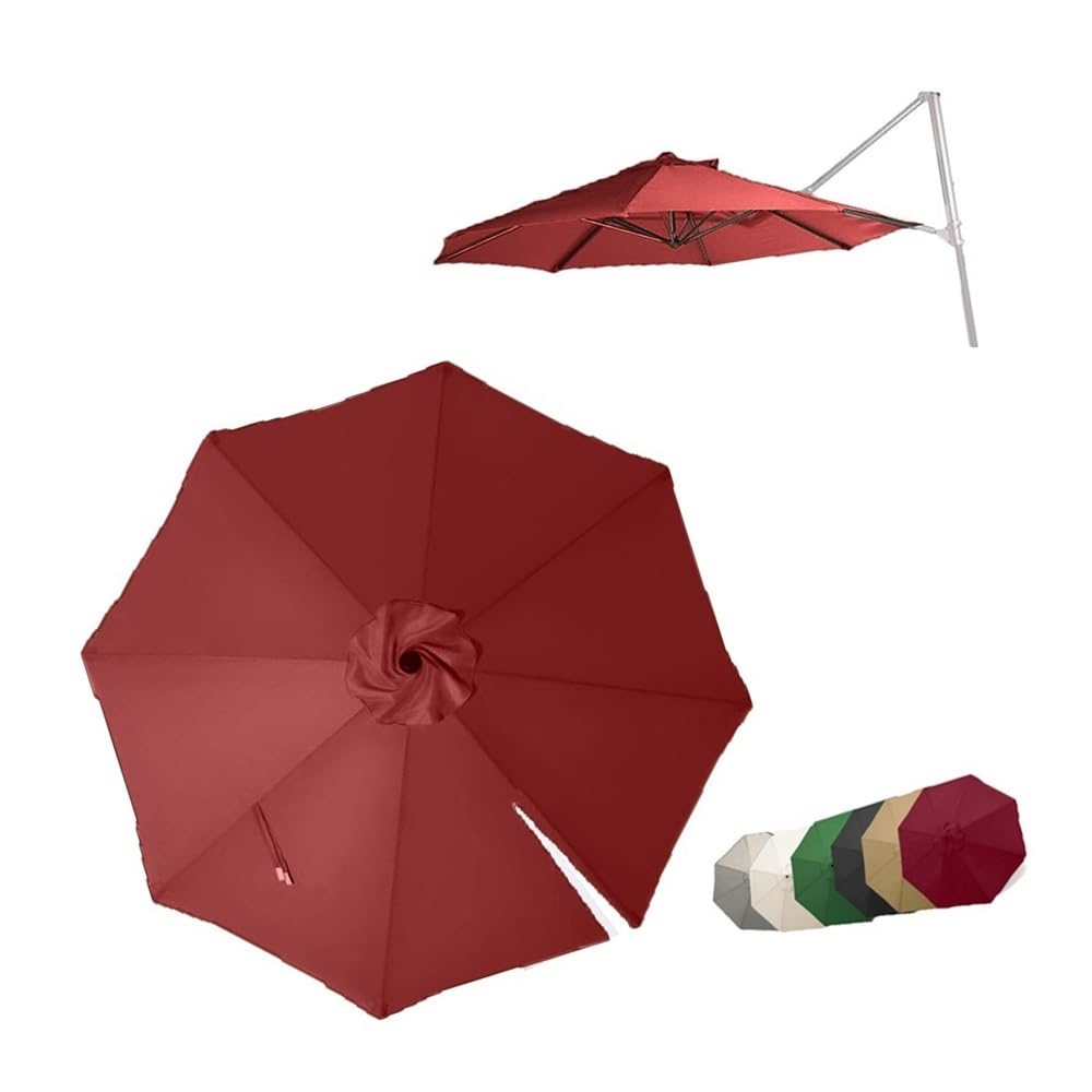 Parasol de repuesto tela redonda 300cm burdeos para 8 varillas