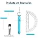EBOOT Student Geometry Math Set, Drawing Compass and 6 Inch Clear Swing Arm Protractors 180 Degree Math Protractor (Sky Blue)