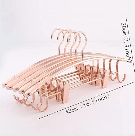 5PCS Clothes Hangers Wide Shoulder Hanger Metal Clips Hangers Heavy Duty Suit Hangers Non-Slip Clip Hanger for Coat Clothes Suit and Skirt Hanger
