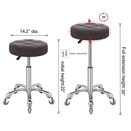 Karrie Swivel Stool Chair Adjustable Height,Heavy Duty Hydraulic Rolling Metal Stool For Kitchen,Salon,Bar,Office,Massage #TOP1