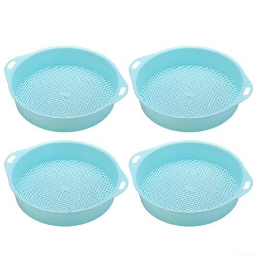 4 setacci da giardino per setacciare il terreno, design leggero con foro da 3 mm per un uso efficiente (blu)