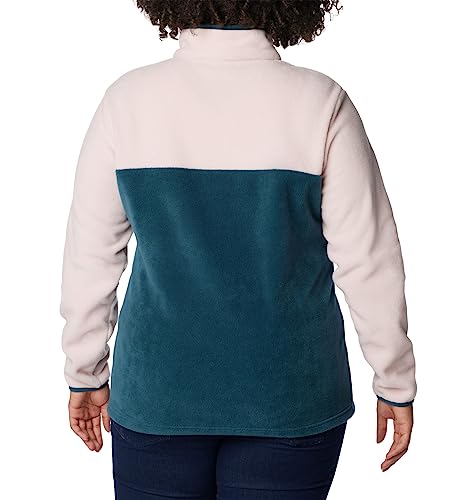 Image of Columbia Womens Benton Springs Half Snap II Pull Over Fleece Jacket, Dark Stone /Canoe /Vintage Blue, 3X